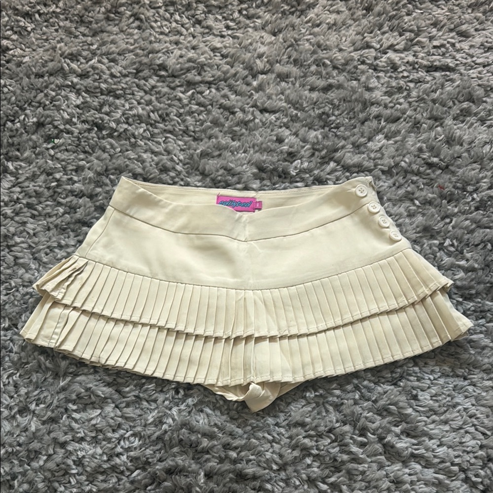 Cream Pleated Women's edikted skirt